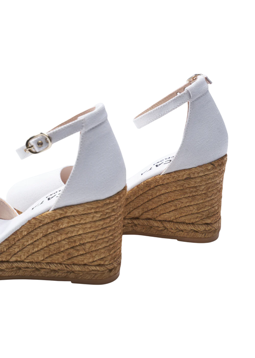 Viscata Estartit Canvas Espadrille Wedges In White