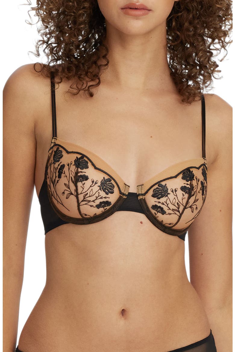 Enamoured Balconette Underwire Bra, Main, color, BLACK COMBO