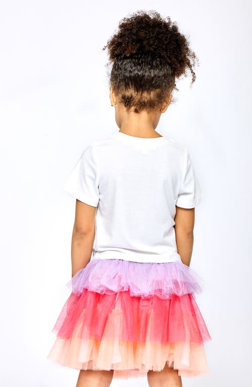Shop Truly Me Kids' Colorblock Tutu Skirt In Coral/pink Multi