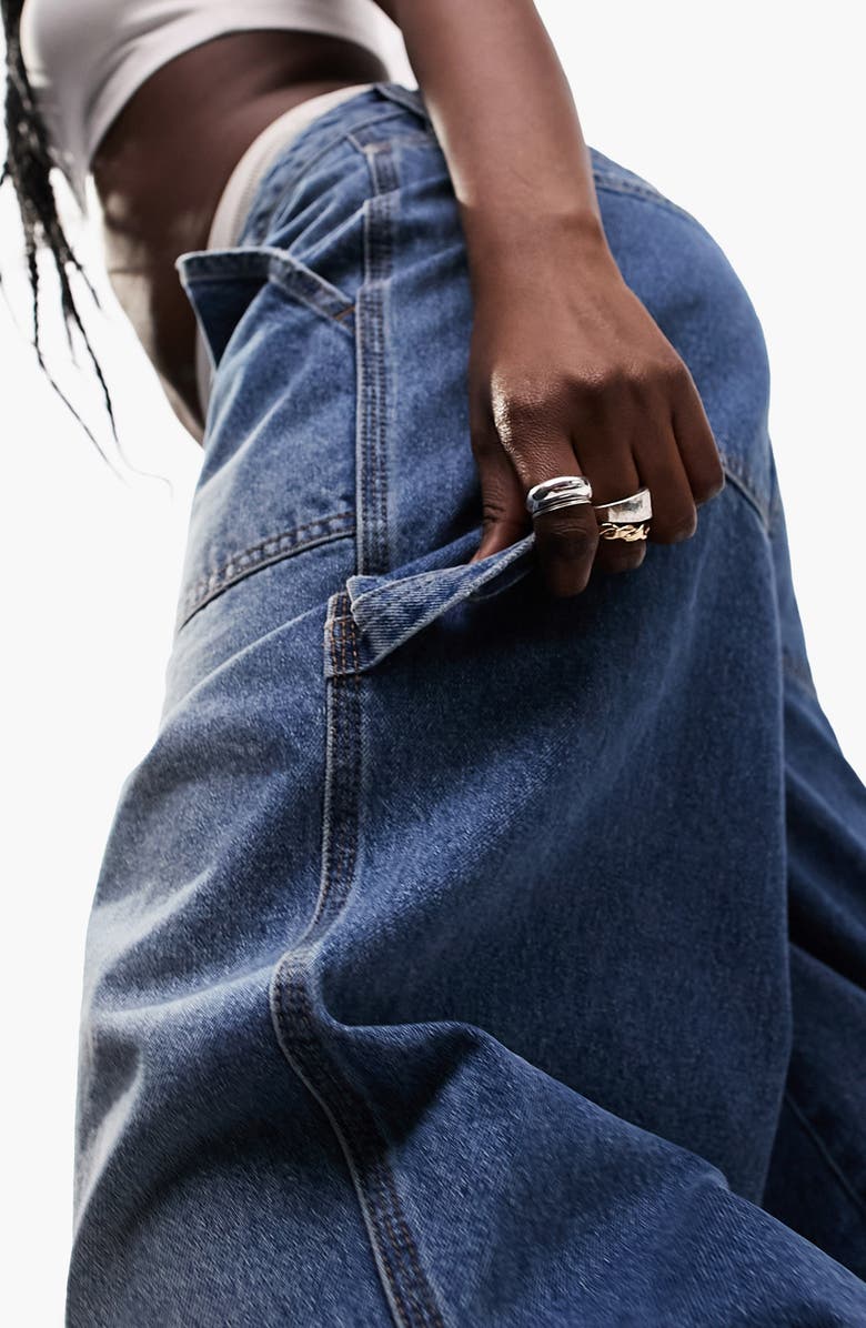 ASOS DESIGN Wide Leg Cargo Jeans, Alternate, color, 