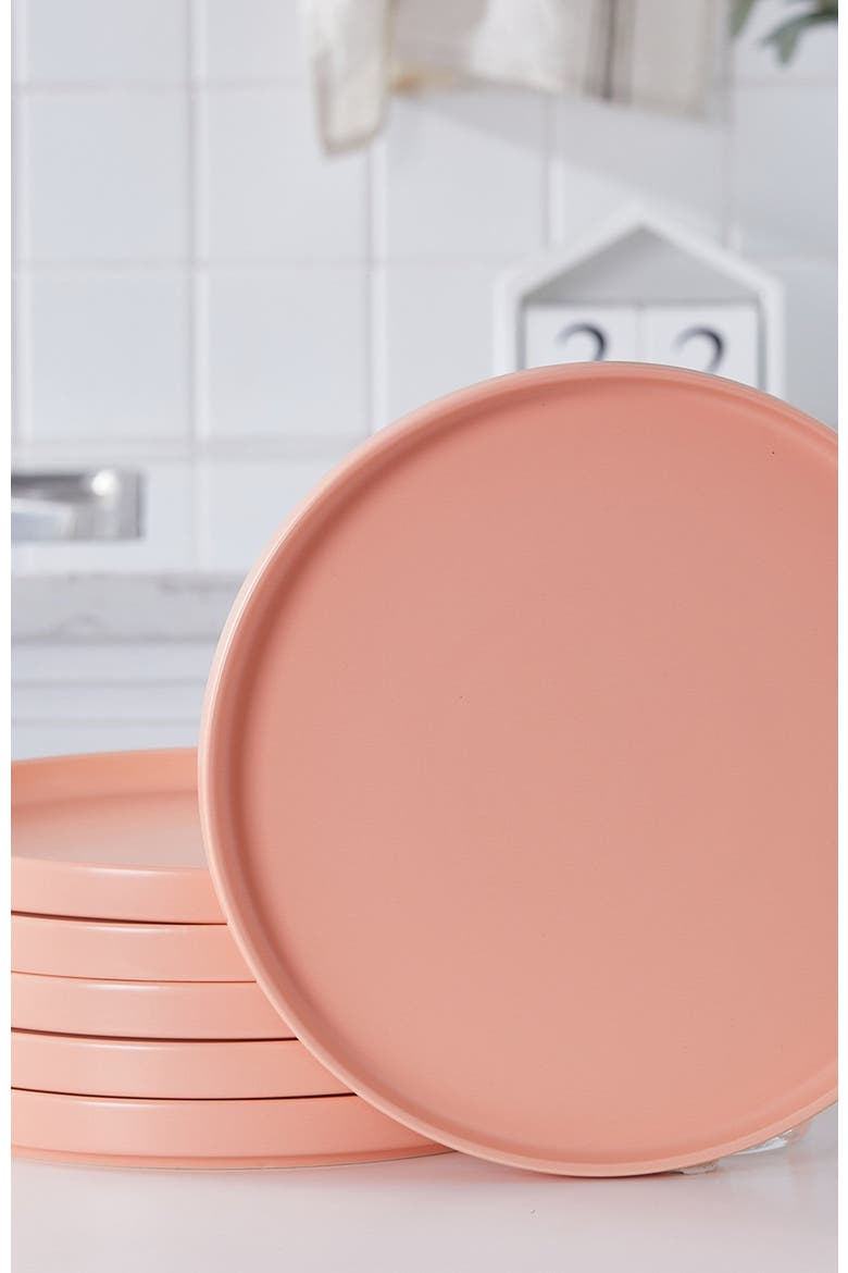 Stella Porcelain 6-Piece Salad Plate Set, Alternate, color, Pastel Orange