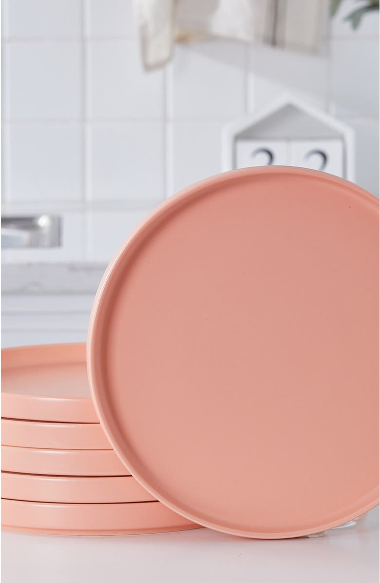 Stone Lain Stella Porcelain 6-Piece Salad Plate Set, Alternate, color, Terracotta