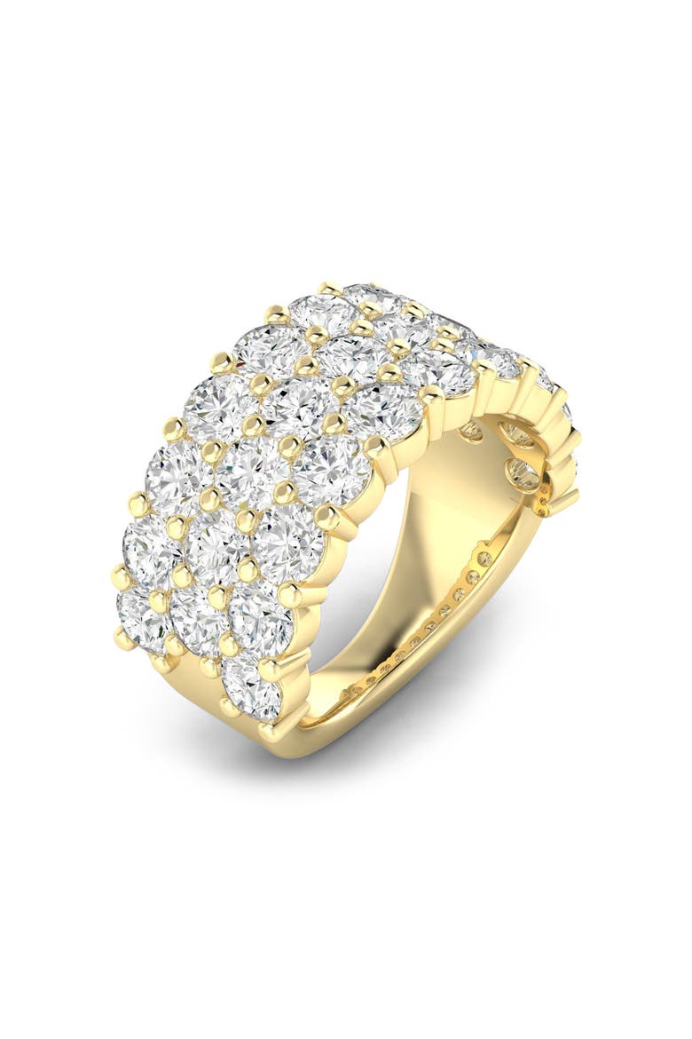 Jumbo Three Row Half Cigar Band Lab Diamond Ring in 14K Gold, Alternate, color, Yellow Gold