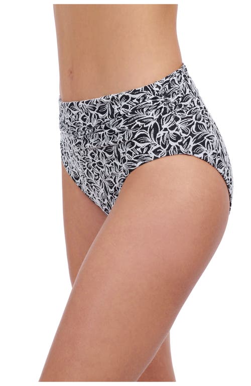 Shop Profile By Gottex Plumeria Mid-rise Shirred Pant In Black & White