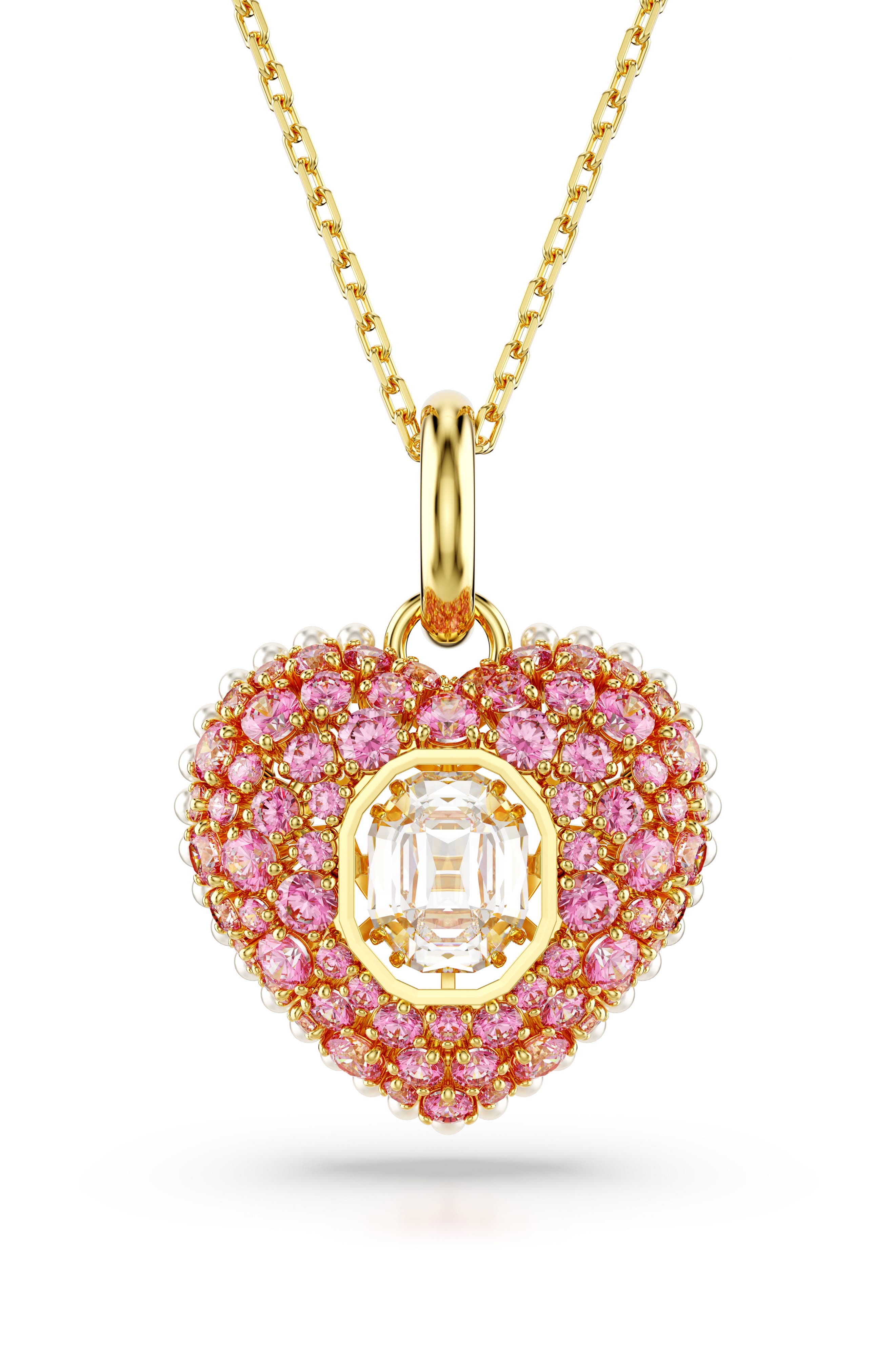Idyllia Crystal, Faux Pearl & Cubic Zirconia Heart Pendant