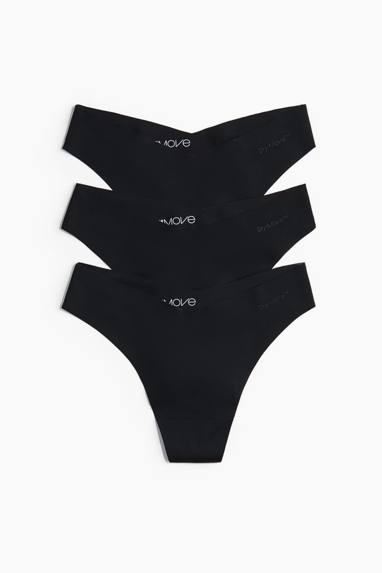 3-pack Sports Thong Briefs With Drymove, Main, color, Black