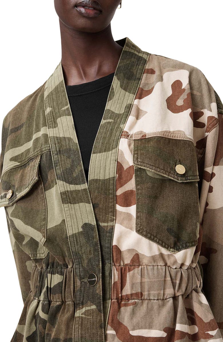AllSaints Amelia Camo Jacket, Alternate, color, 