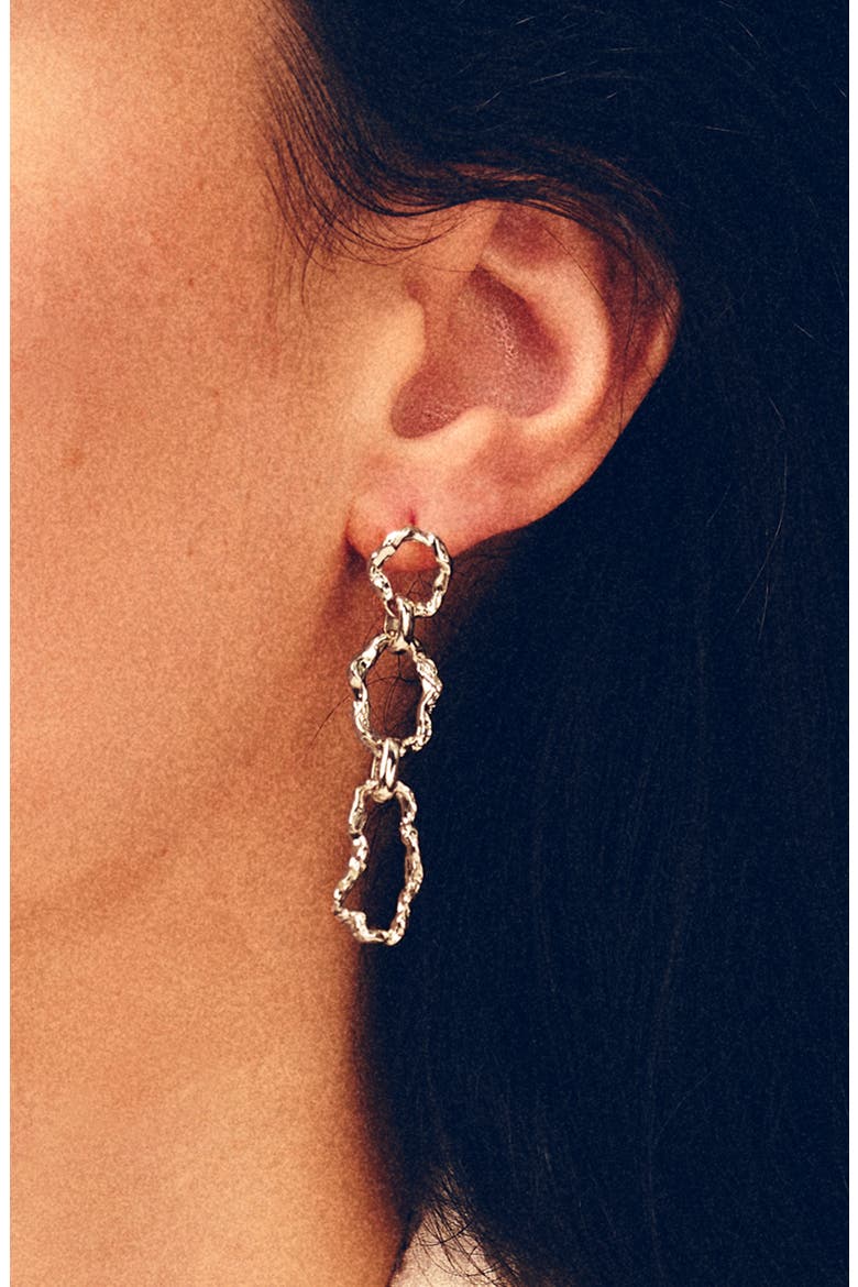 Ira Drop Earrings, Alternate, color, SILVER
