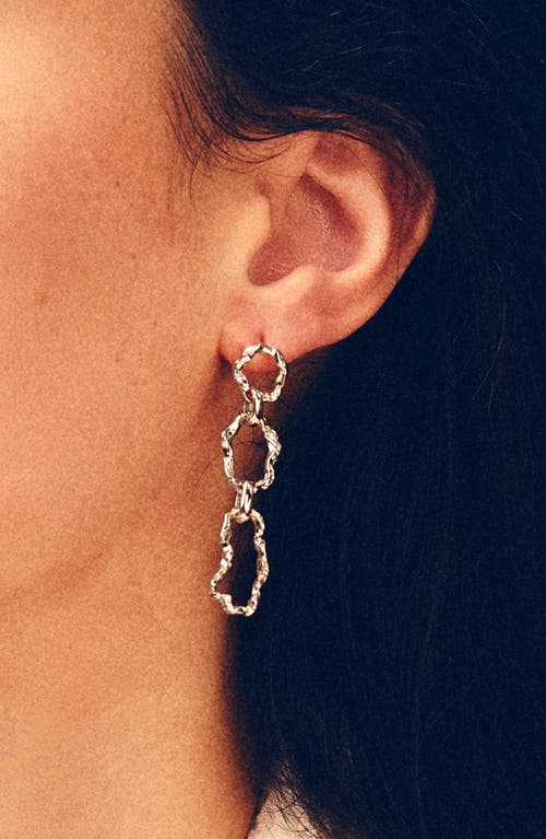 Sterling Forever Ira Molten Metal Linked Drop Earrings In Gray