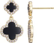 Adornia Pavé CZ Double Clover Drop Earrngs