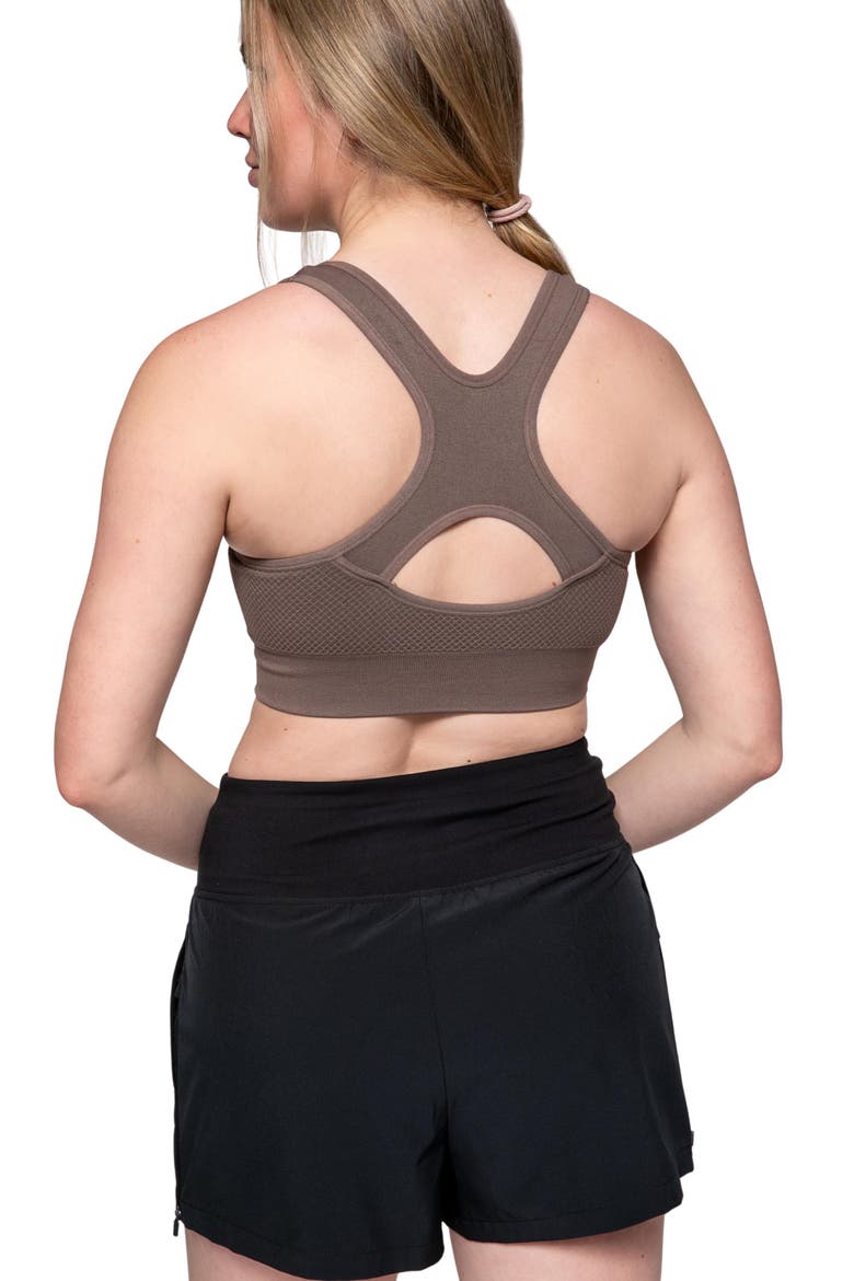 Peak Point Performance Solid Bra, Alternate, color, Iron