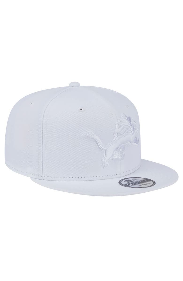 New Era Men's New Era Detroit Lions Main White on White 9FIFTY Snapback Hat, Alternate, color, White