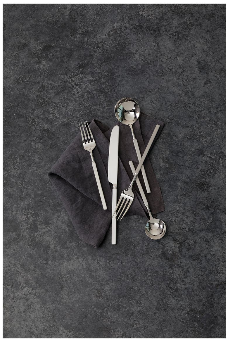 Jaxson Mirrored 20-Piece Flatware Set, Alternate, color, SILVER