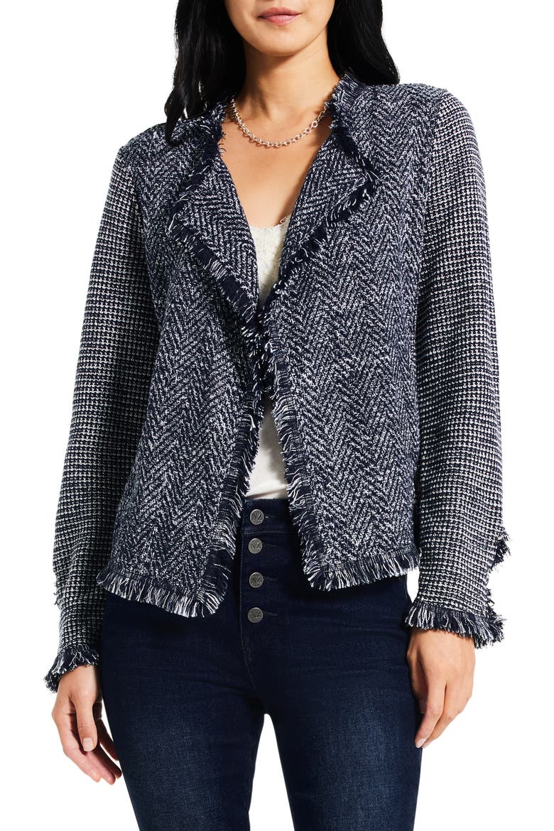 Fringe Mix Jacket, Main, color, INDIGO MULTI
