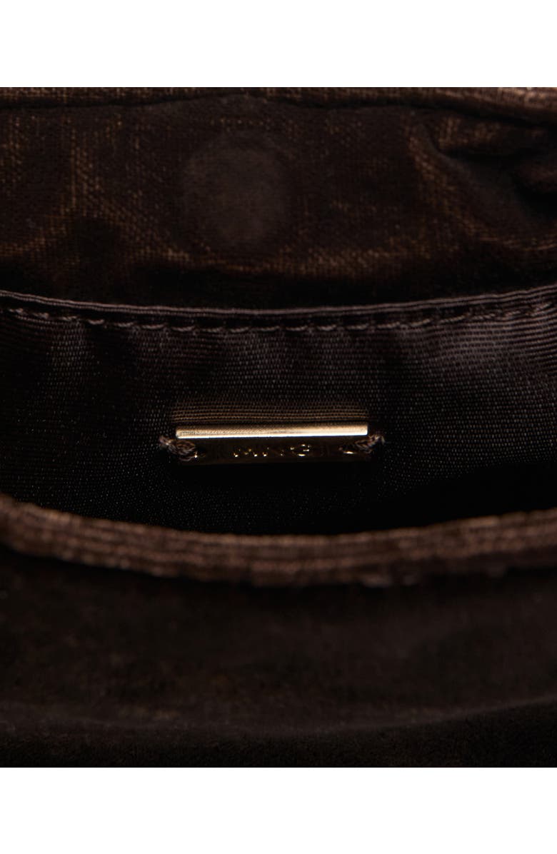 MANGO Velvet Loop Handle Pouch Bag, Alternate, color, Chocolate