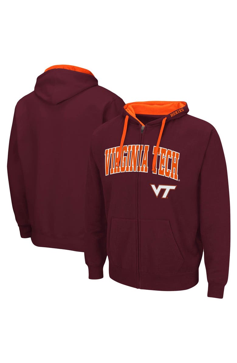 COLOSSEUM Men's Colosseum Maroon Virginia Tech Hokies Big & Tall Full-Zip Hoodie, Alternate, color, Maroon