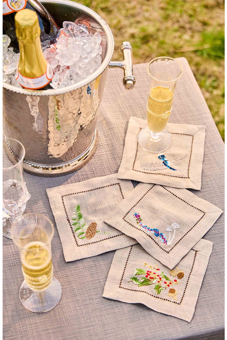 Forest Walk Set of 4 Cocktail Napkins, Alternate, color, MULTI