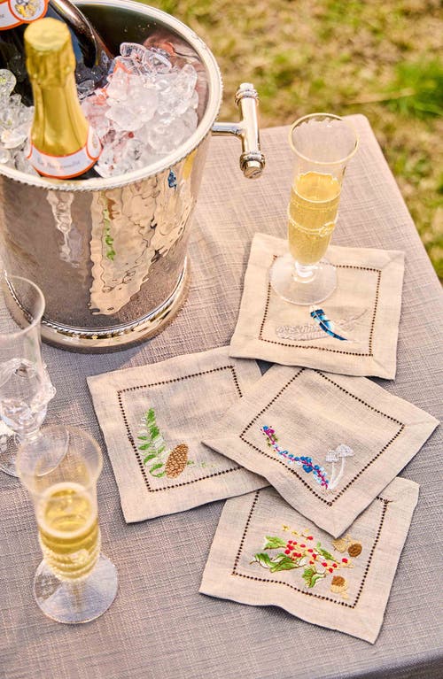 Juliska Forest Walk Set Of 4 Cocktail Napkins In Multi
