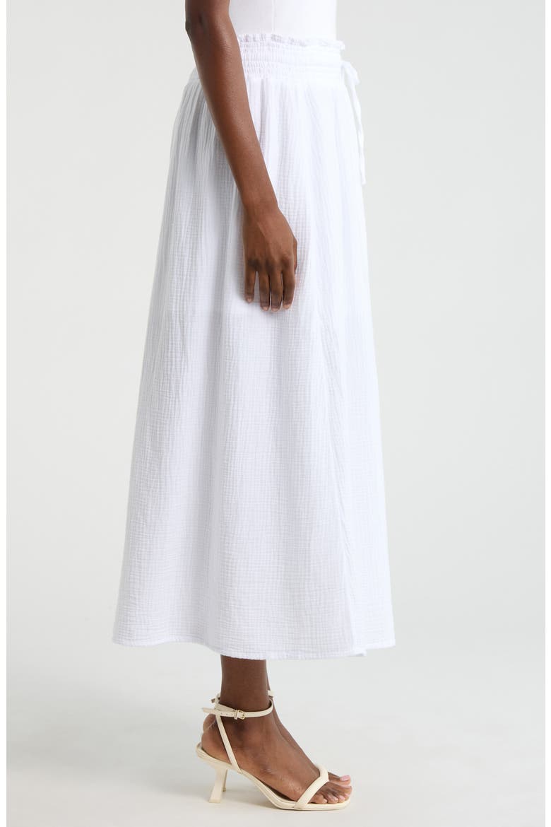 Adele Cotton Gauze Maxi Skirt, Alternate, color, WHITE