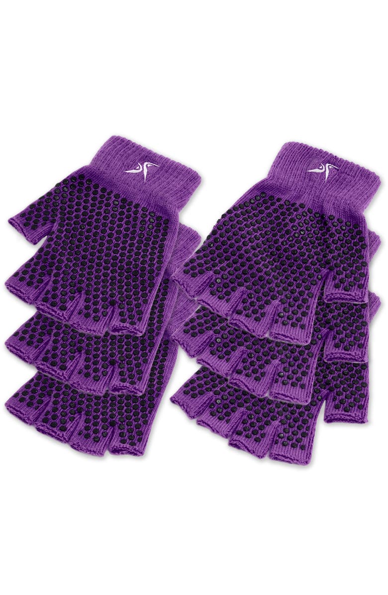 ProsourceFit Grippy Yoga Gloves, Main, color, Purple