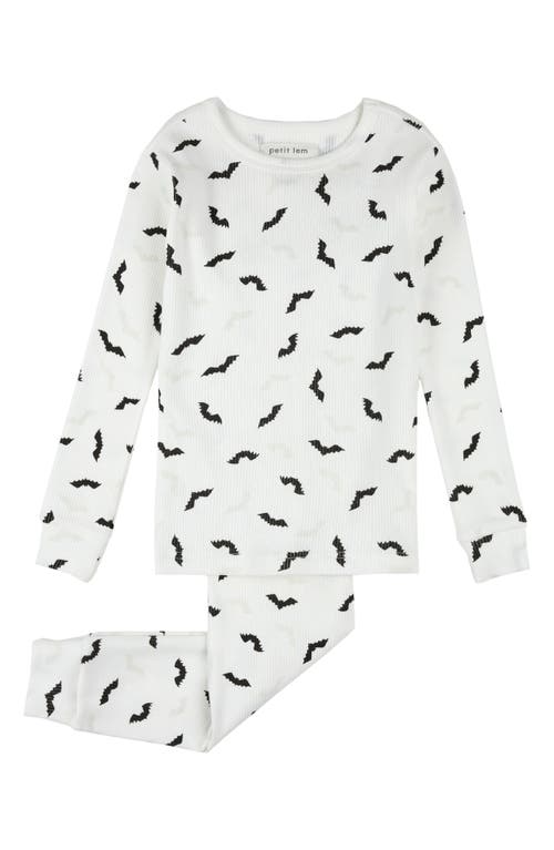 Petit Lem Kids' Bat Print Glow In White