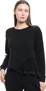 WILT Clothing Round Neck Mix Media Sweatshirt