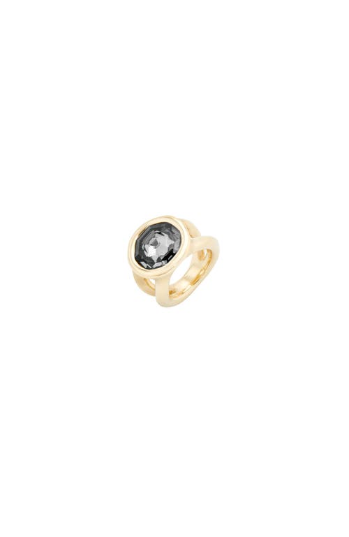 Unode50 18k Gold-plated Ring With Grey Crystal In Gold