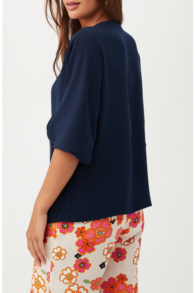 Sail Puff Sleeve Button-Up Top, Alternate, color, INDIGO