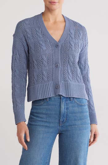 NWT MADEWELL Mossbank popular Cableknit Cardigan Sweater