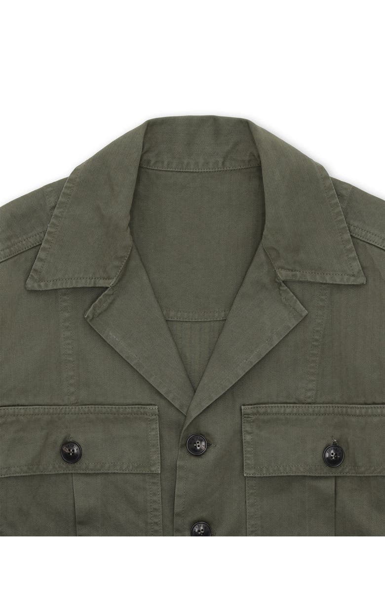 Fortela Solomon Herringbone Cotton Overshirt, Alternate, color, Green