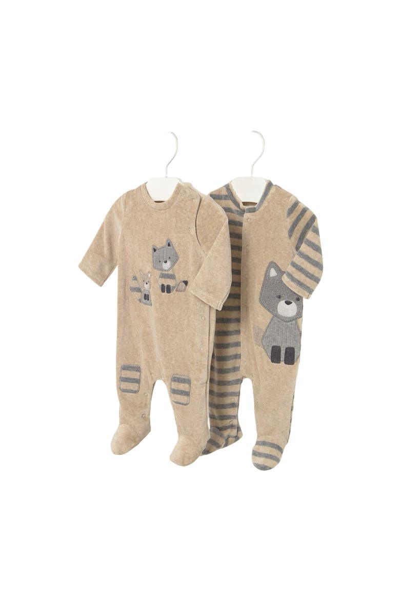 2-Piece Velour One Piece Set, Main, color, Beige