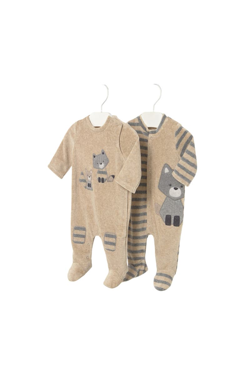 Mayoral 2-Piece Velour One Piece Set, Main, color, Beige