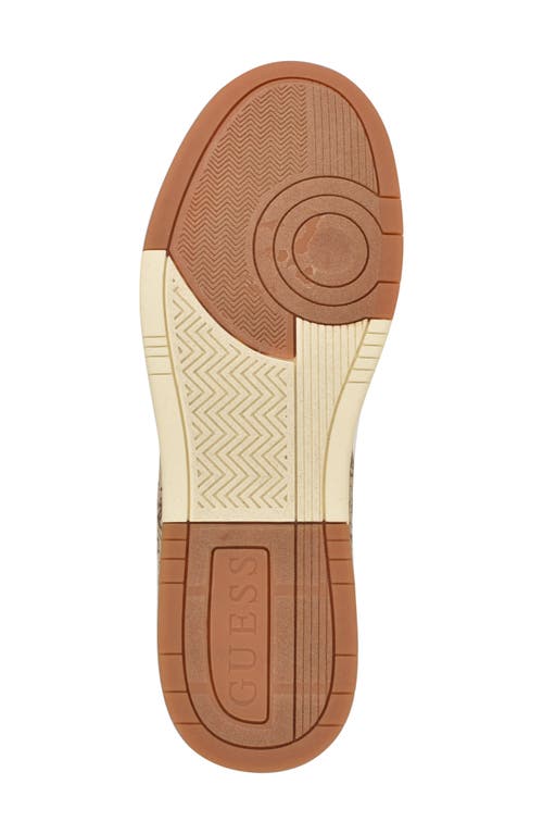 Guess Tyron Monogram Sneaker In Taupe Logo Multi