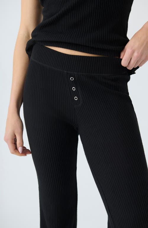 Shop Pj Salvage Reloved Rib Knit Pajama Pants In Black