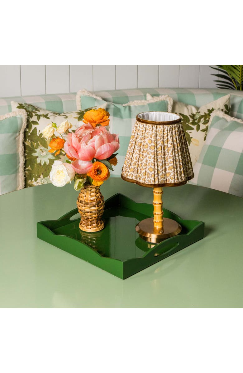 Mrs. Alice Small Olive Lacquer Wave Tray, Alternate, color, Green