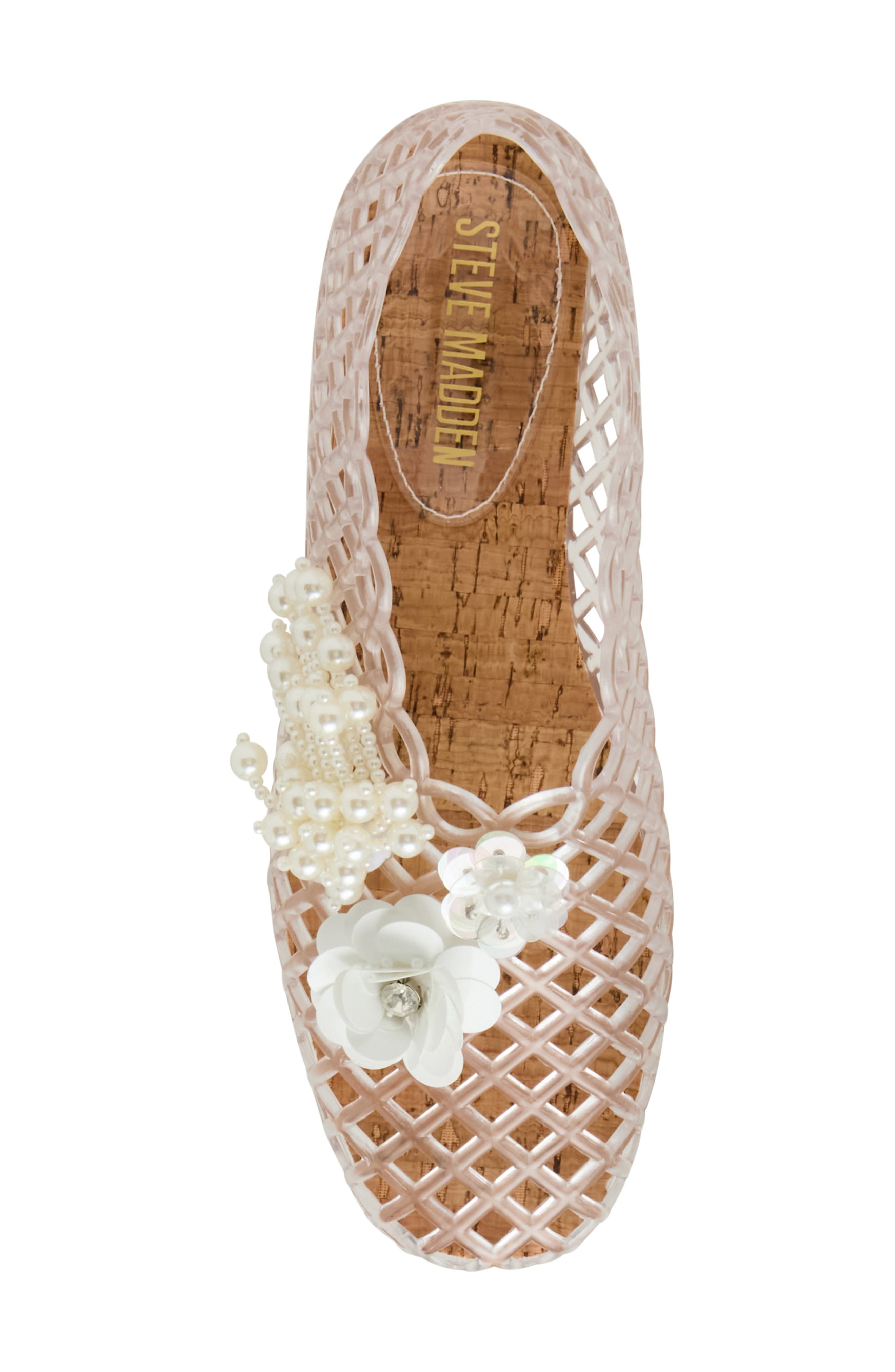 Steve Madden Grove Charm Jelly Flats, Alternate, color, Clear