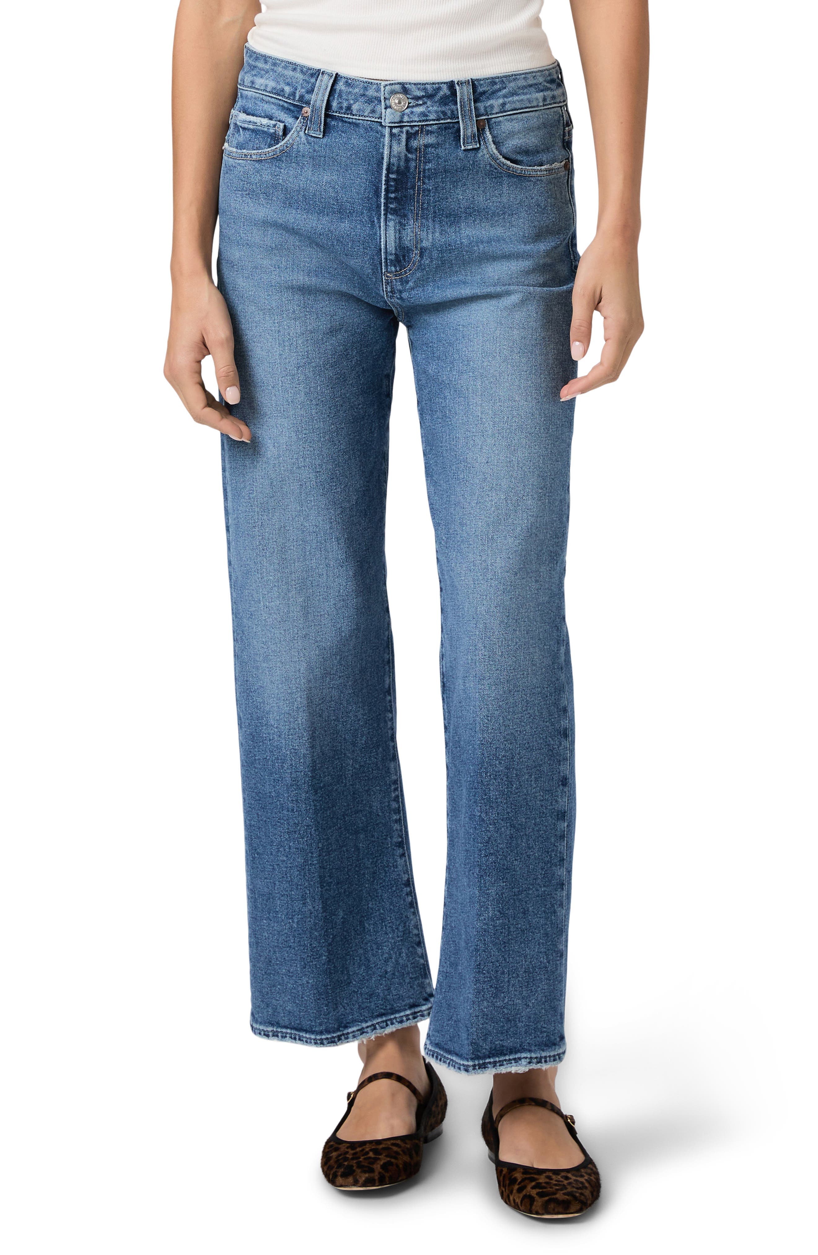 PAIGE Leenah High Waist Ankle Wide Leg Jeans