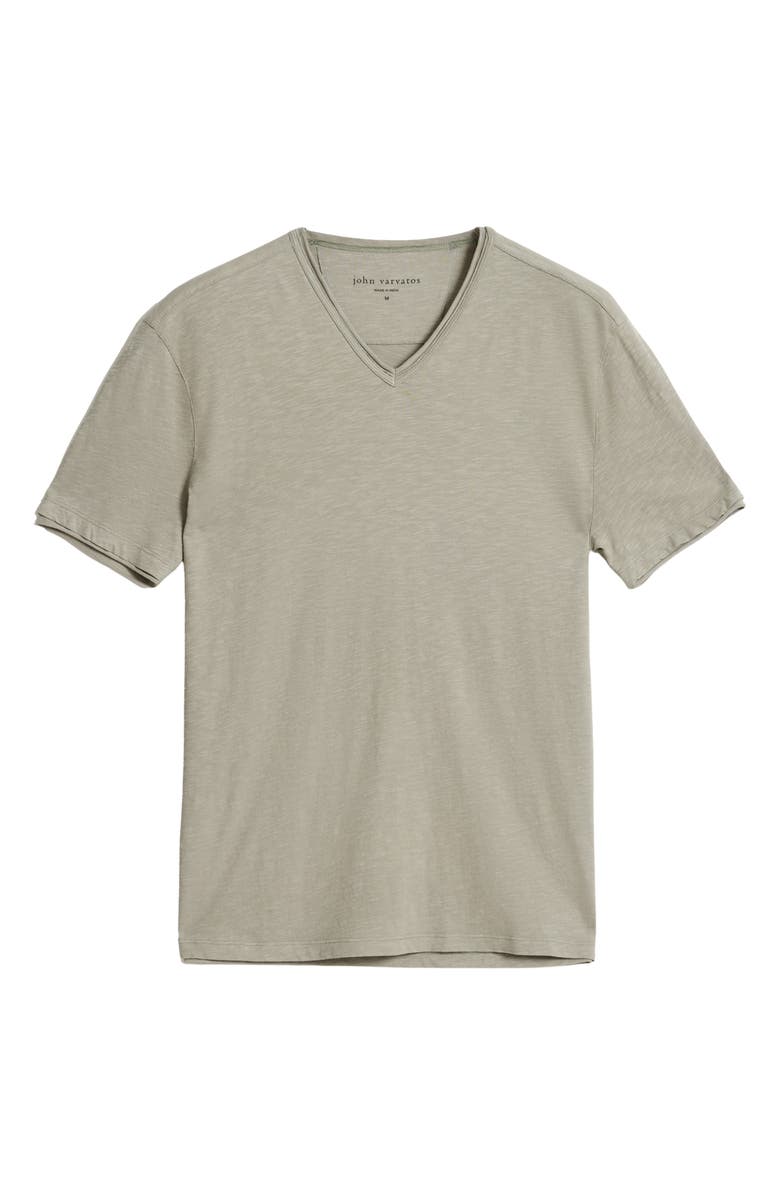 John Varvatos Miles Slub Organic Cotton V-Neck T-Shirt, Alternate, color, Spruce