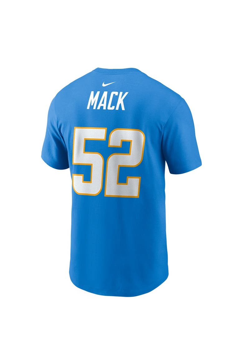 Men's Nike Khalil Mack Powder Blue Los Angeles Chargers Player Name & Number T-Shirt, Alternate, color, Powder Blue