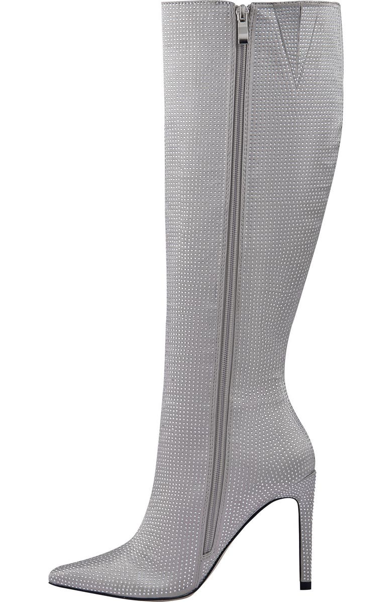 LADY COUTURE Diamond Rhinestone Pointed Toe Boot, Alternate, color, Silver