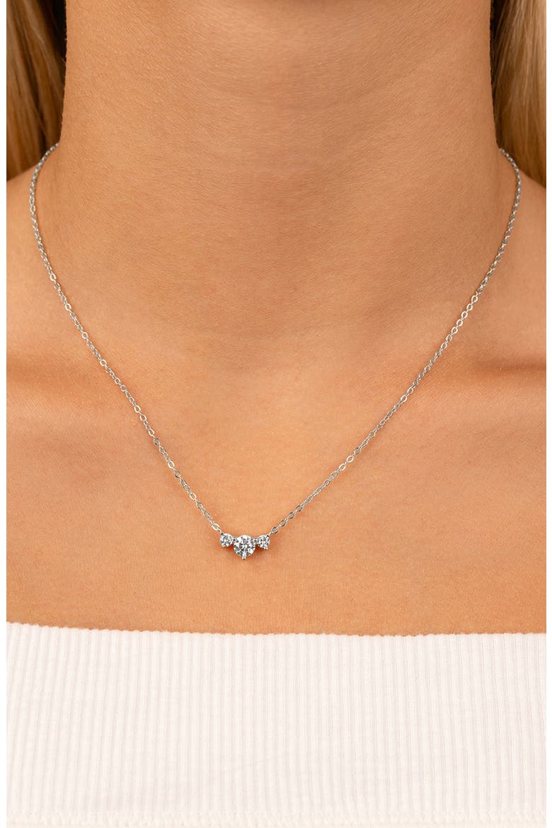 Robin Cubic Zirconia Necklace, Alternate, color, SILVER