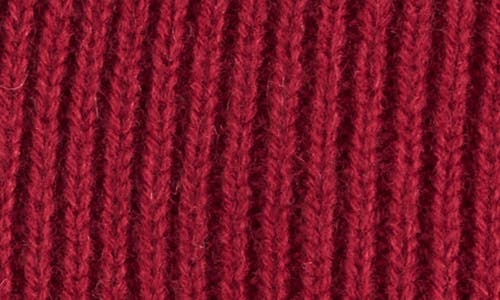 Amicale Ribbed Cashmere Double Cuff Beanie In Brown