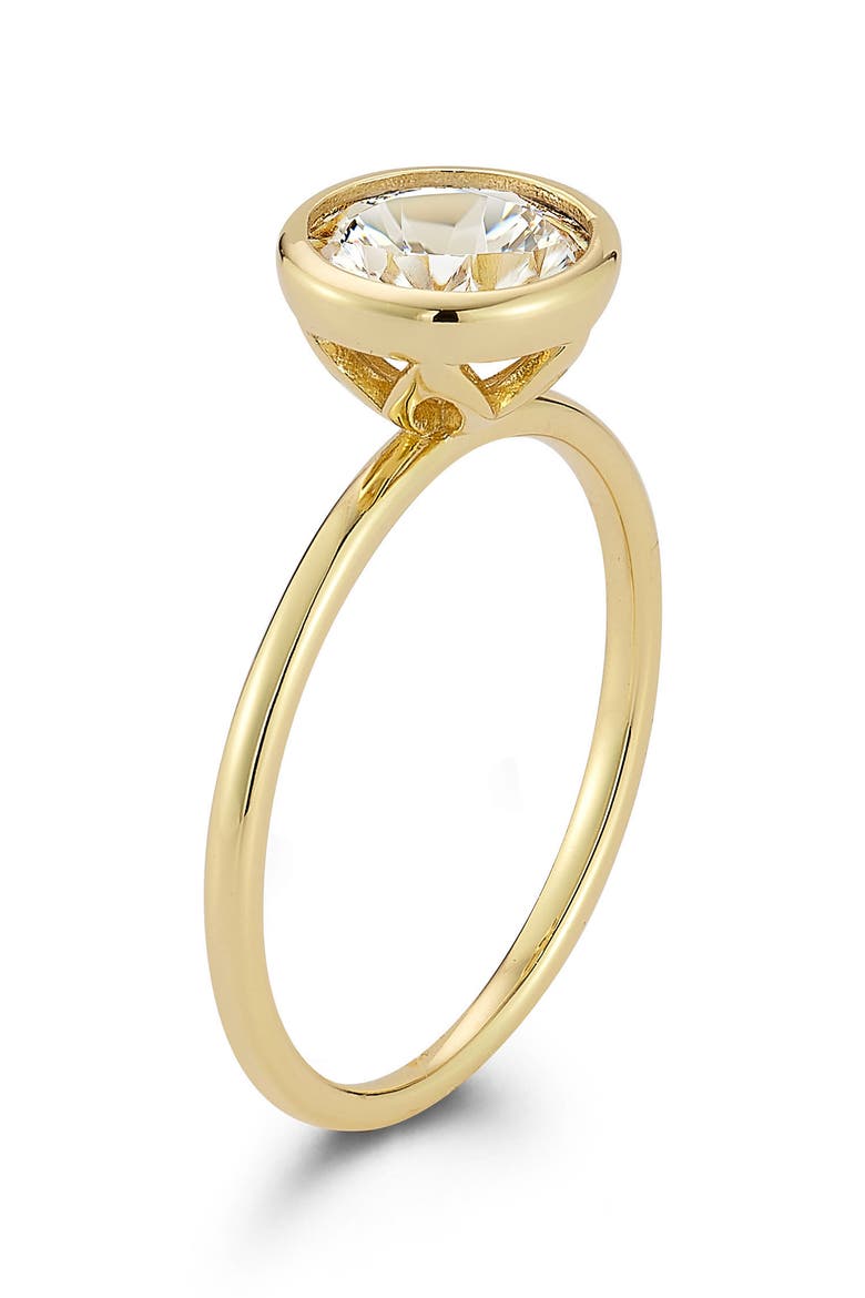 Round Moissanite Solitaire Ring, Alternate, color, GOLD