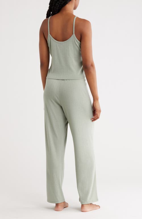 Abound Pointelle Knit Camisole Pajamas In Green
