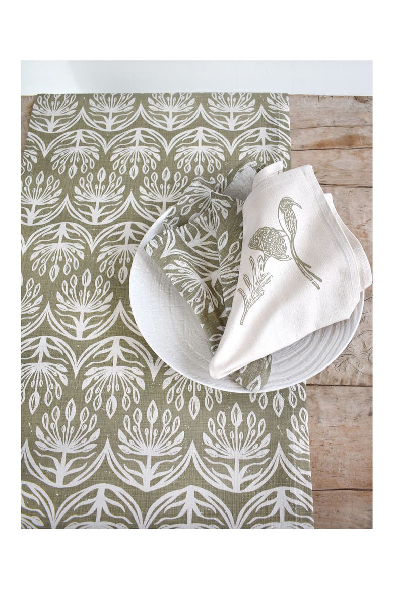 Botanical Table Runner, Main, color, SAGE