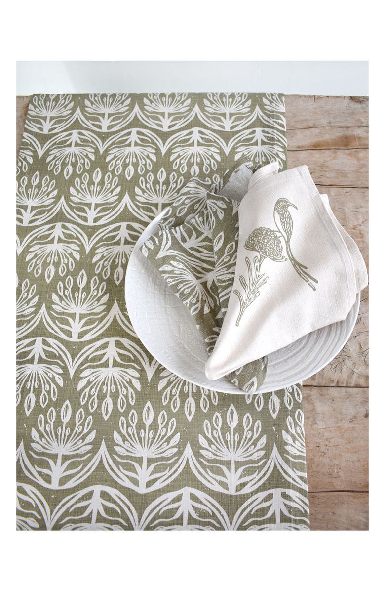 FRENCH HOME Botanical Table Runner, Main, color, Sage