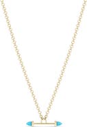 Zoë Chicco 14K Gold Turquoise Rolo Necklace