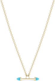 Zoë Chicco 14K Gold Turquoise Rolo Necklace