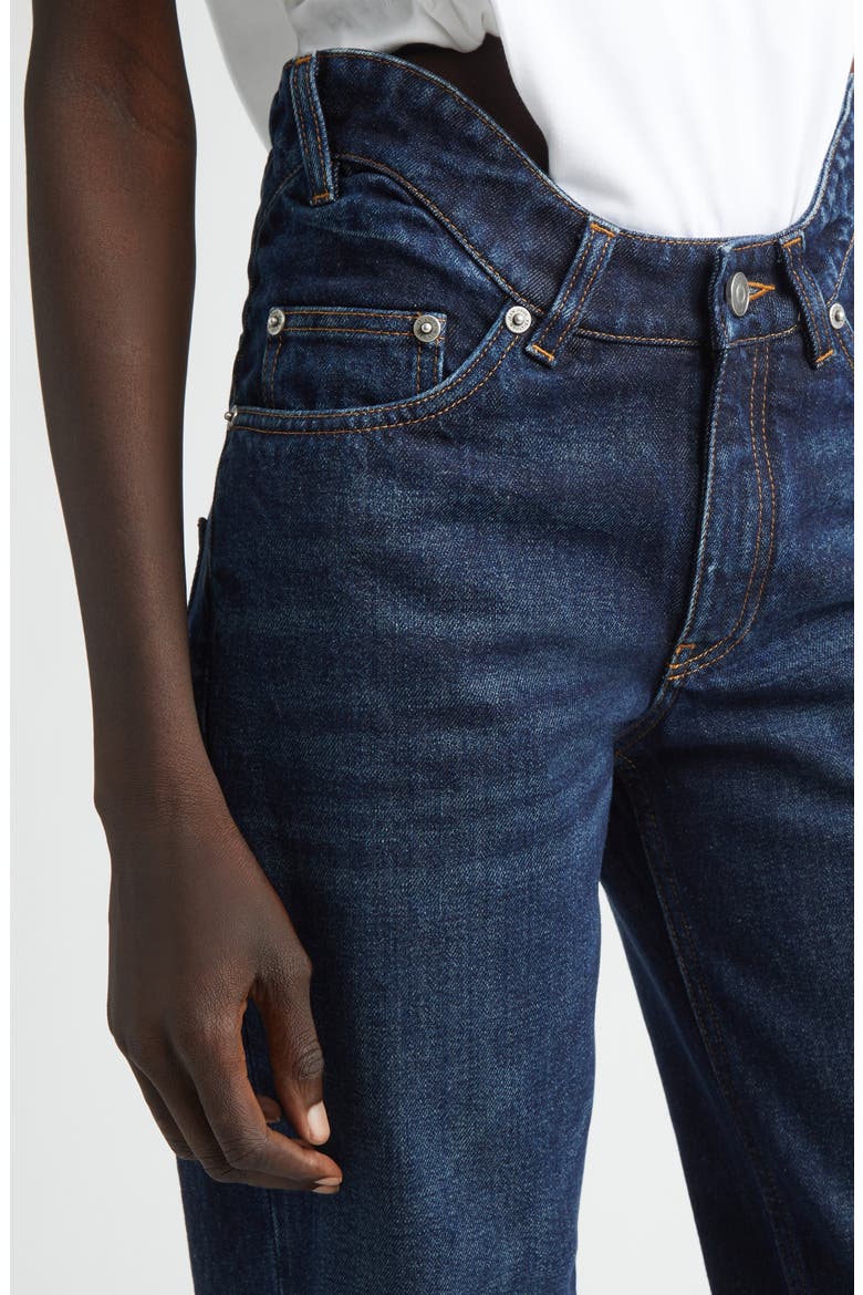 Curvy Waistband Straight Leg Jeans, Alternate, color, INDIGO
