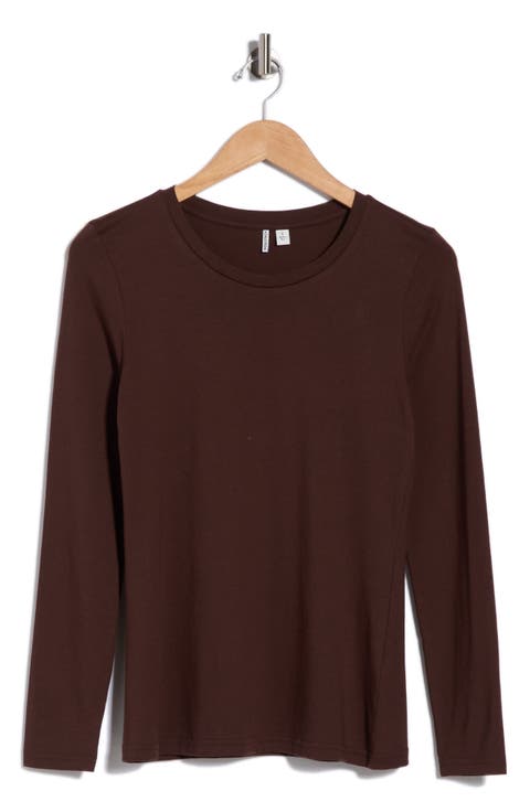 Crewneck Long Sleeve Pima Cotton T-Shirt